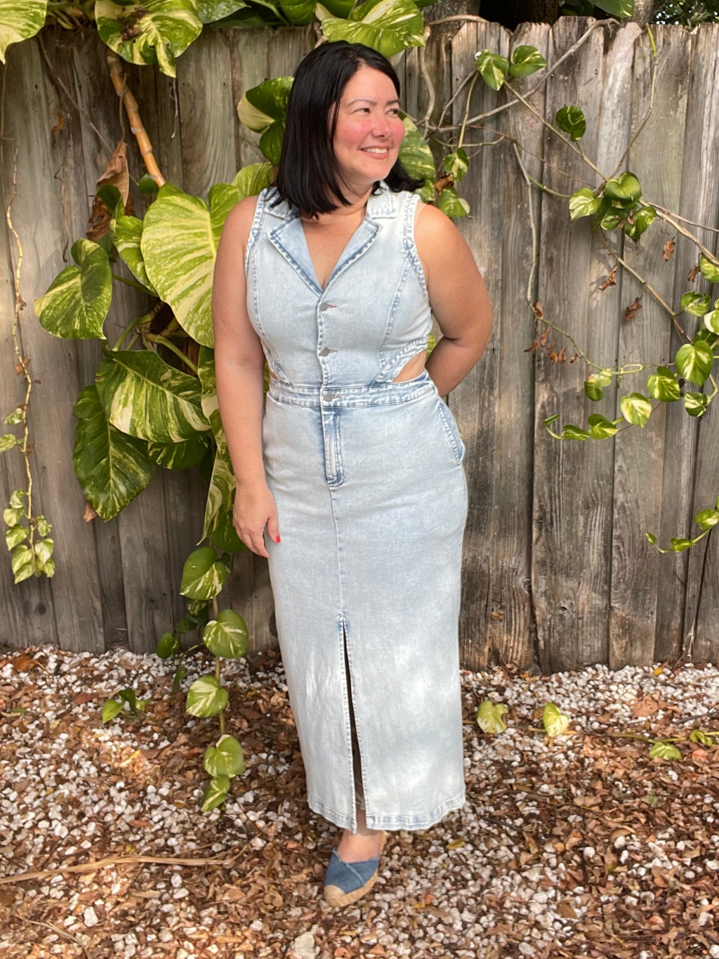 Define Me Denim Midi Dress