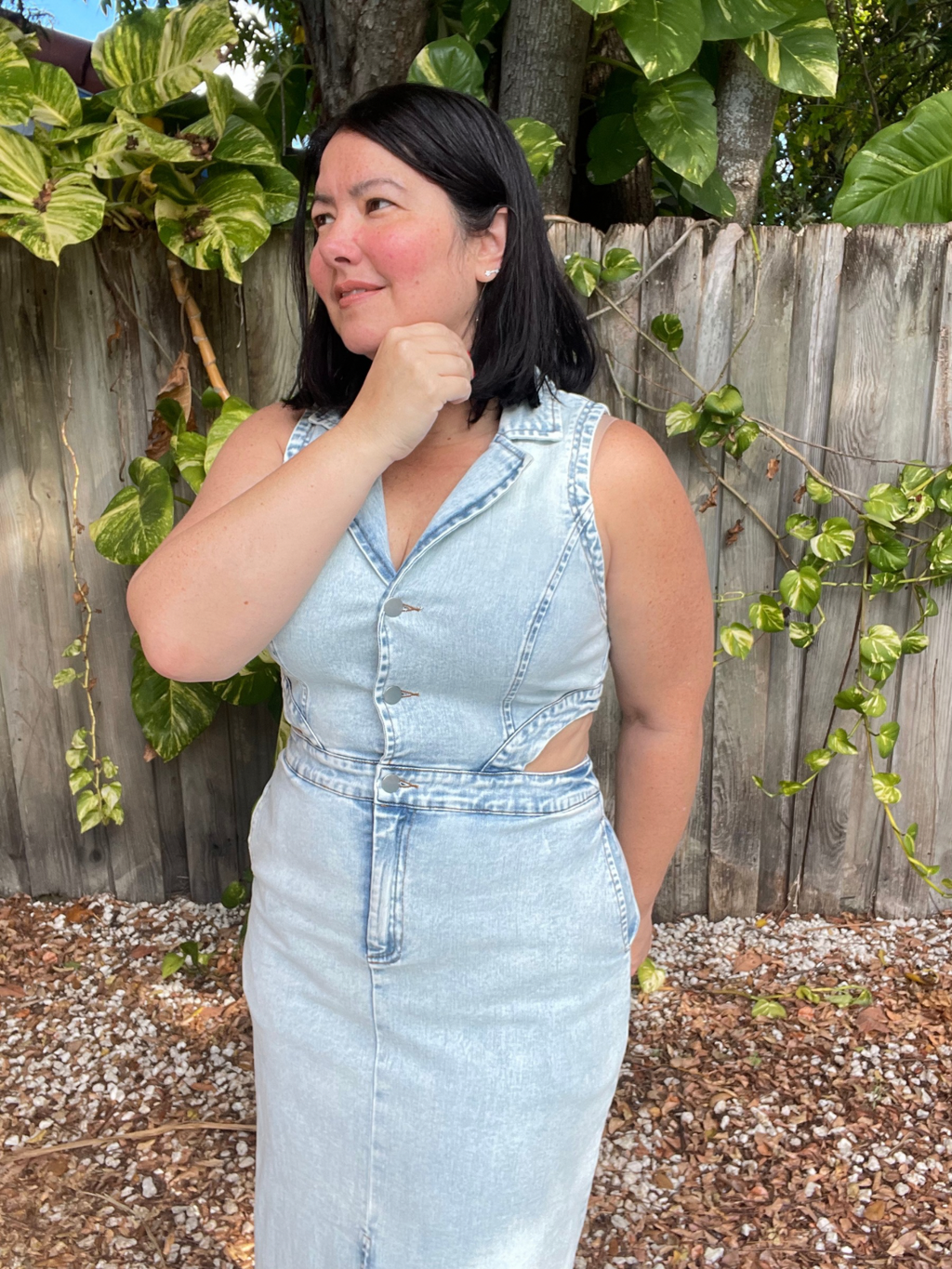 Define Me Denim Midi Dress