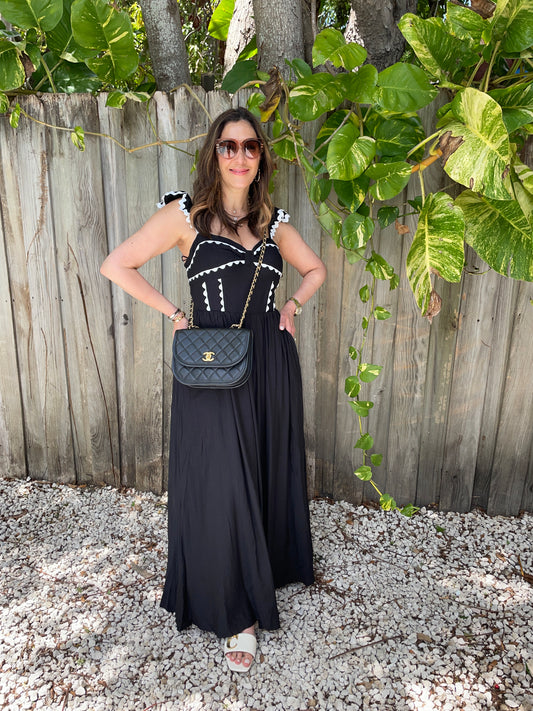Colette Ruffle Strap Maxi Dress