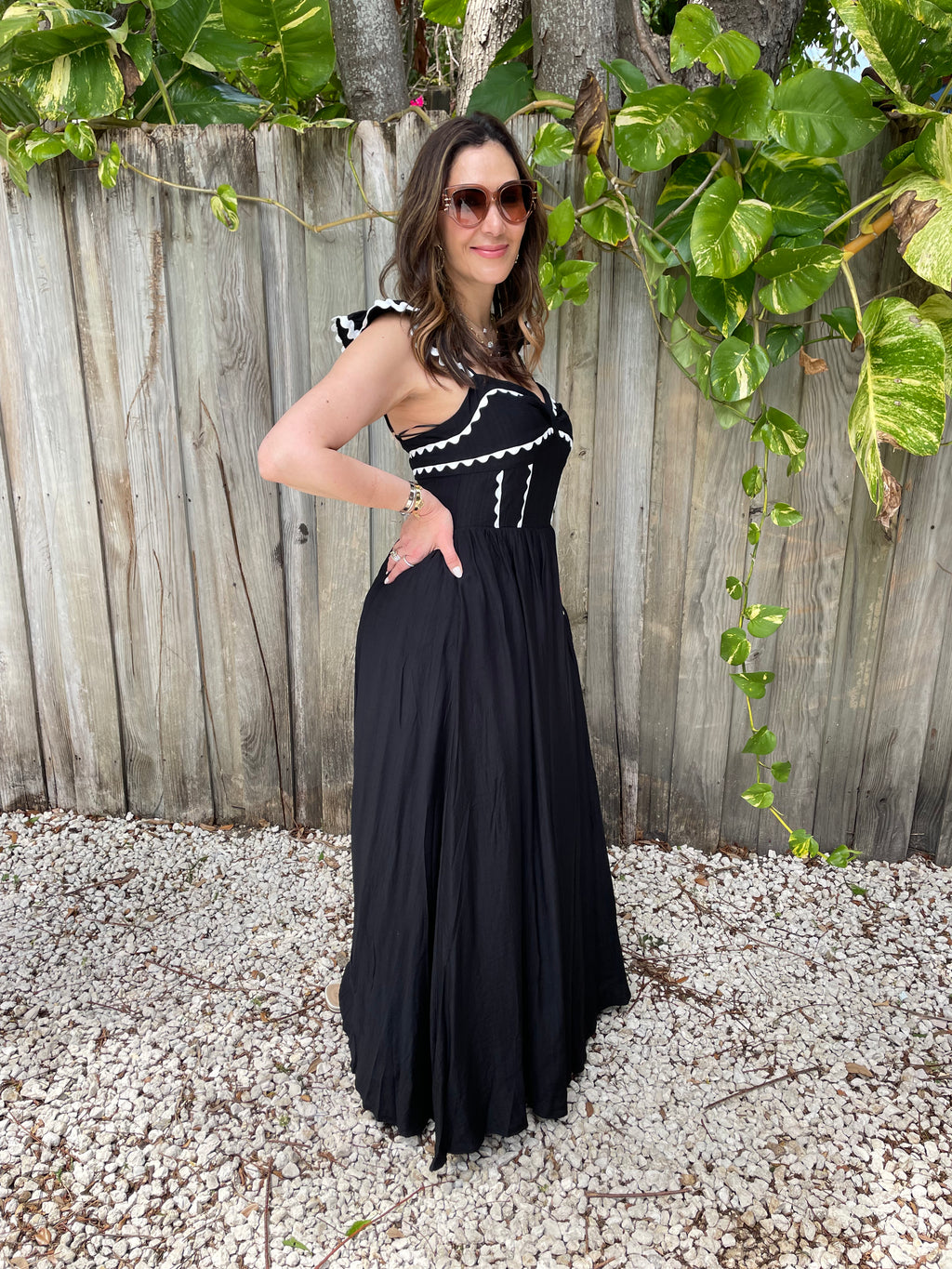 Colette Ruffle Strap Maxi Dress