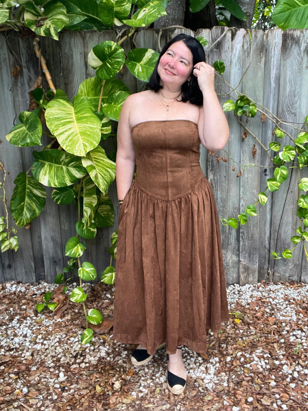 Felt in Suede Midi Dress