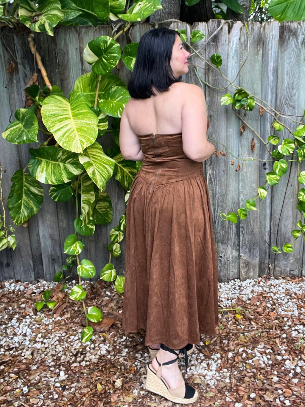 Felt in Suede Midi Dress