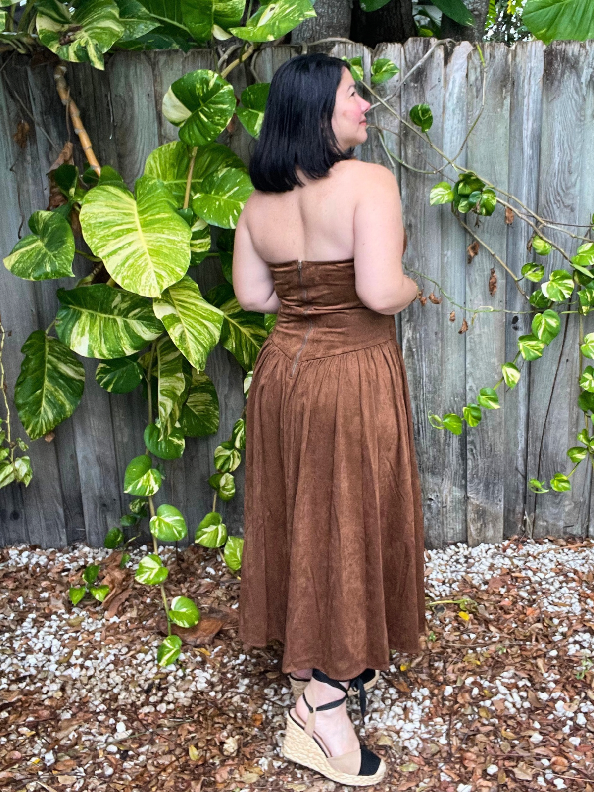 Felt in Suede Midi Dress