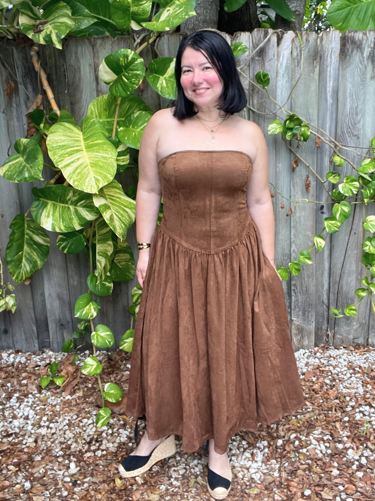 Felt in Suede Midi Dress