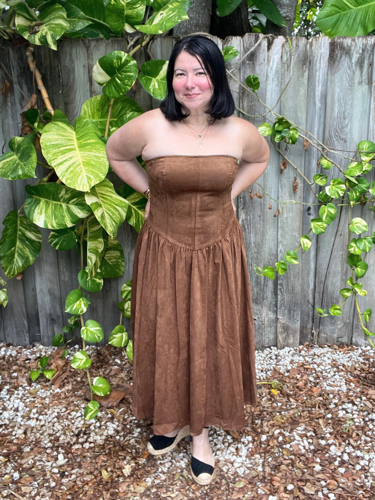 Felt in Suede Midi Dress