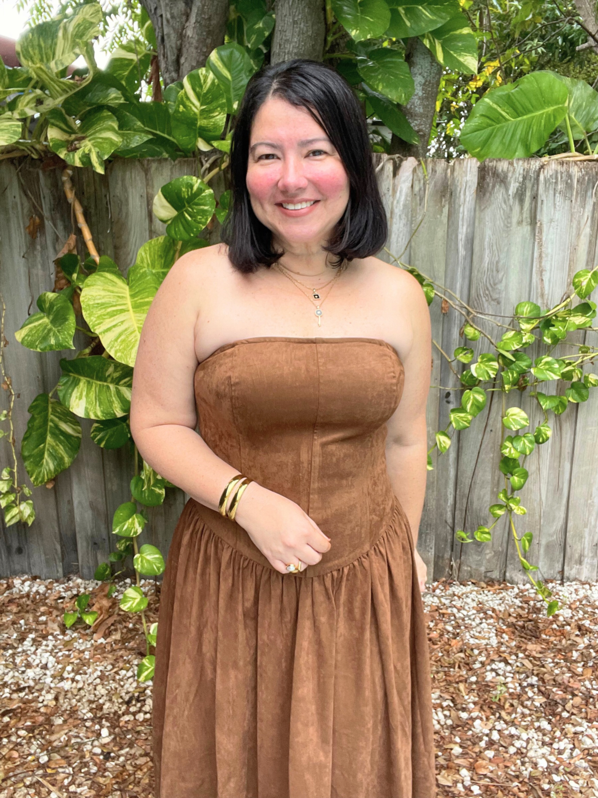 Felt in Suede Midi Dress