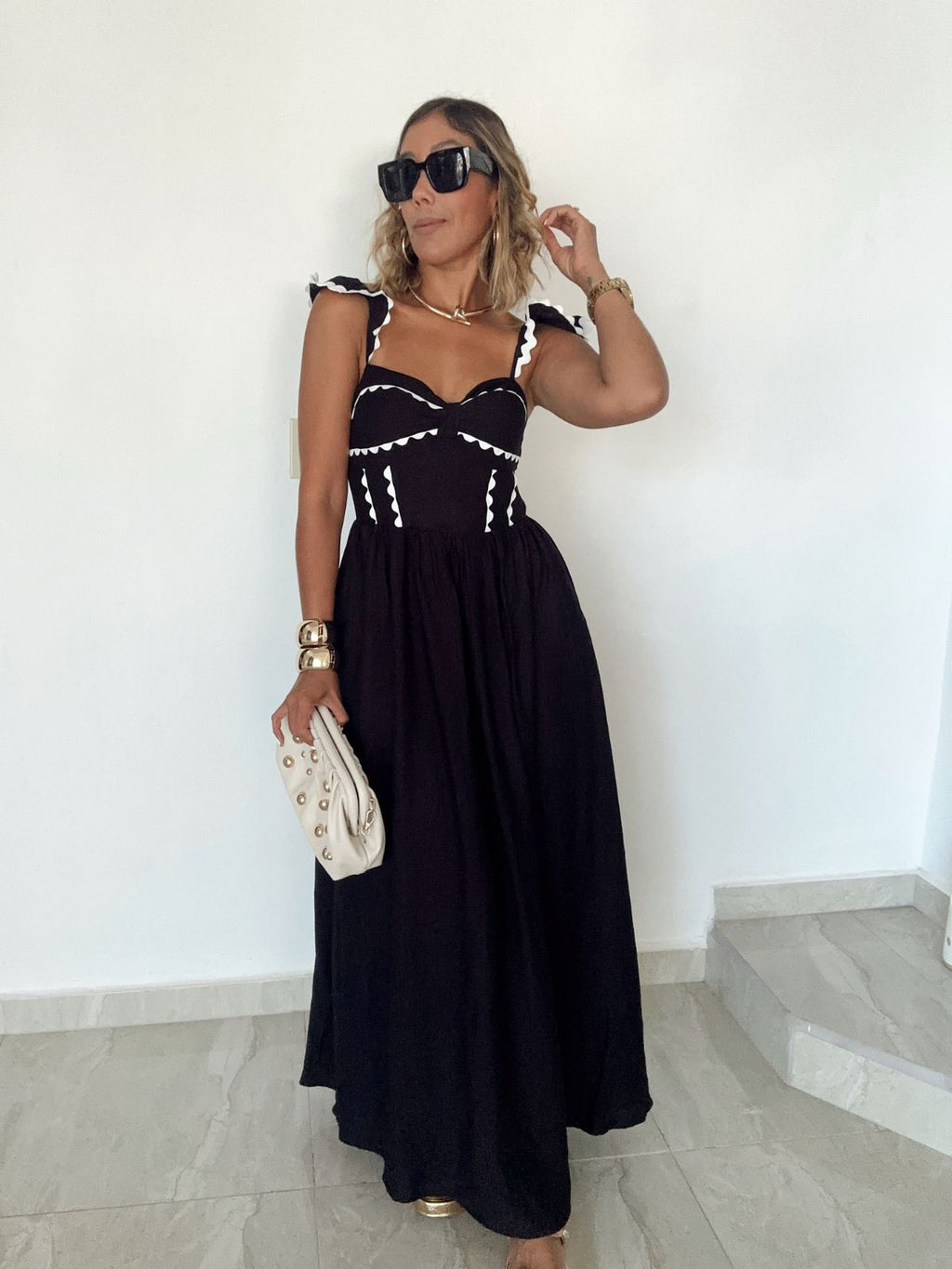 Colette Ruffle Strap Maxi Dress