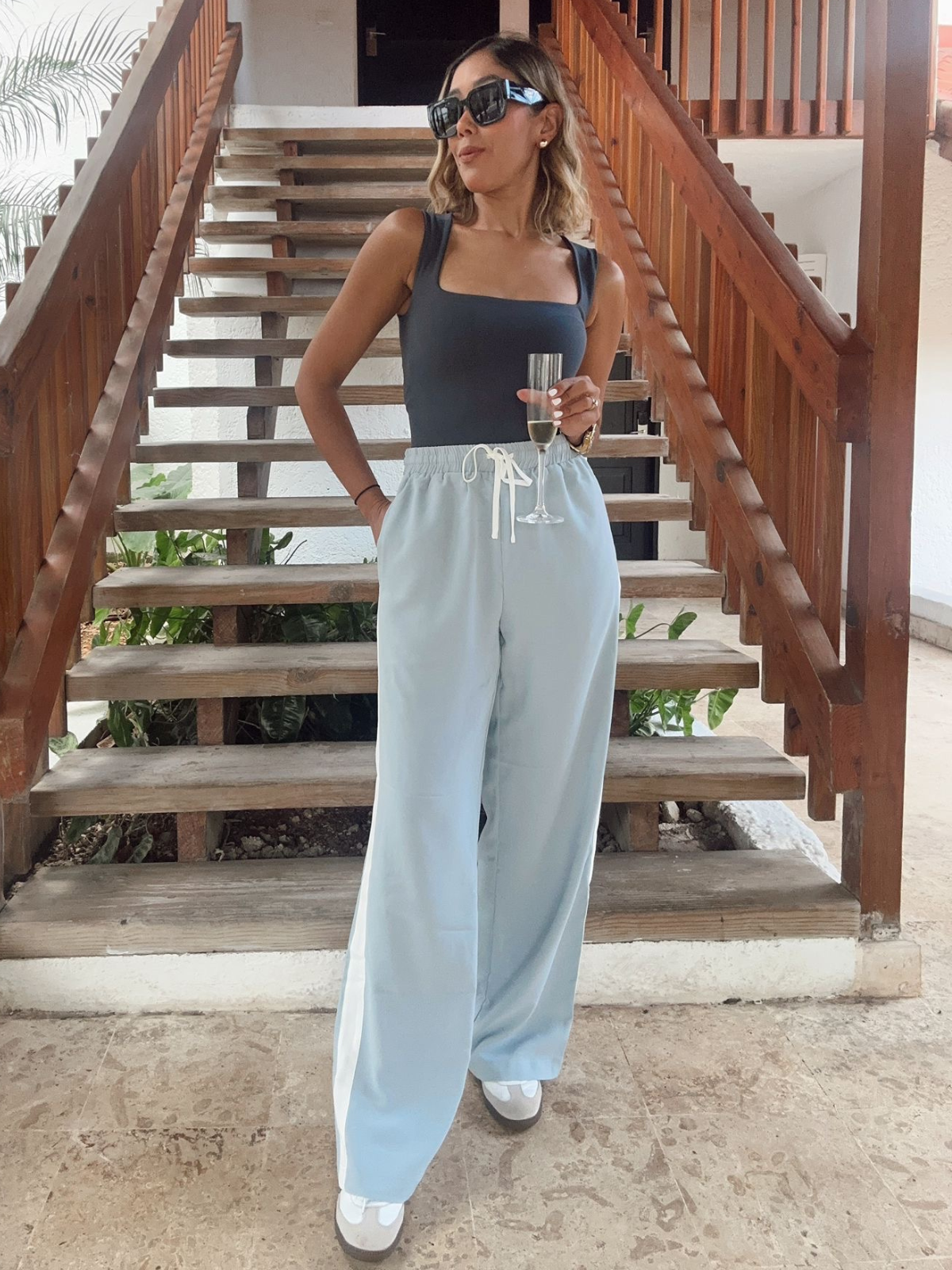 Coco and Sky Striped Wide Leg Pants