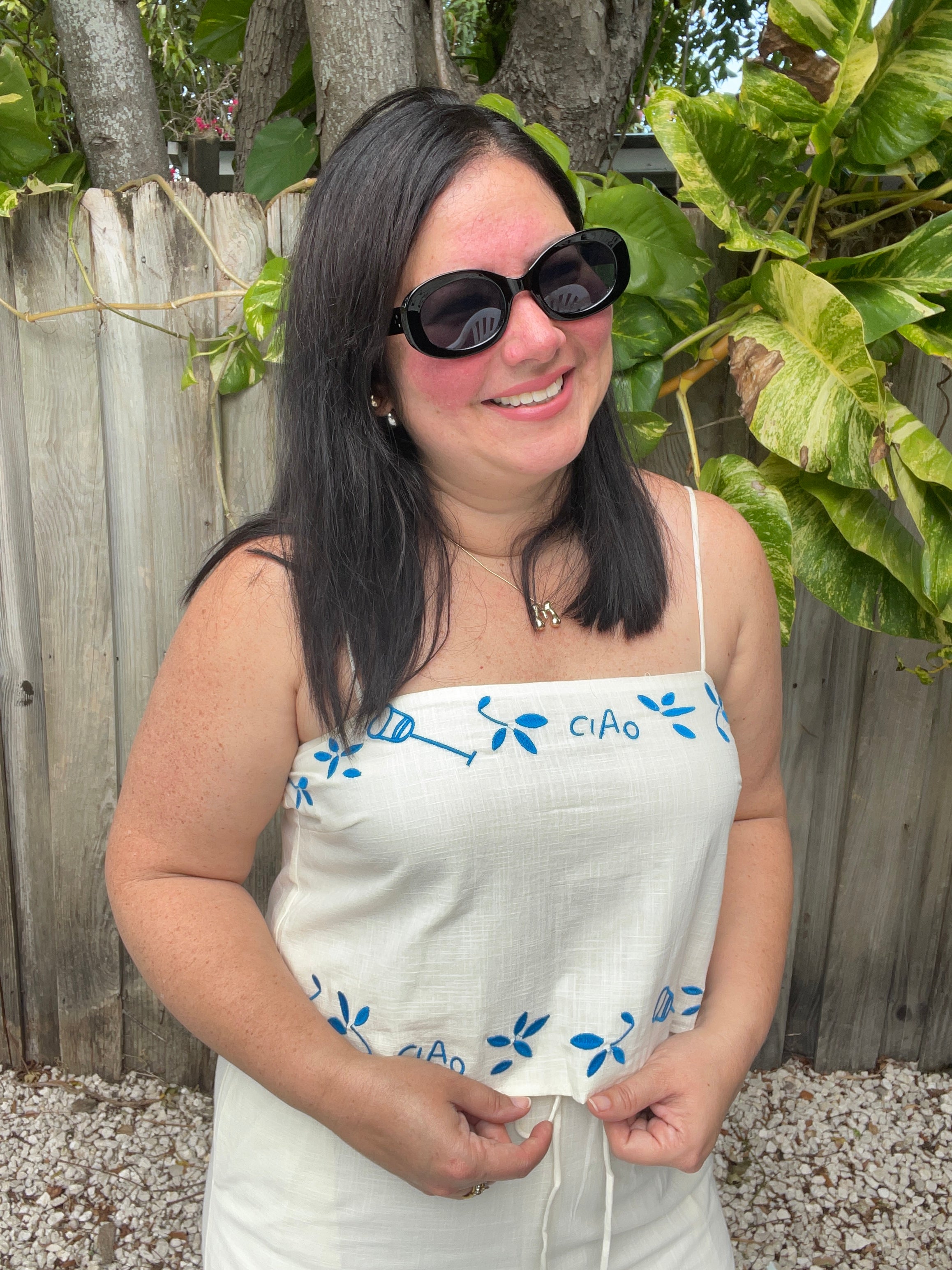 Portofino Crop Top and Wide Leg Pants