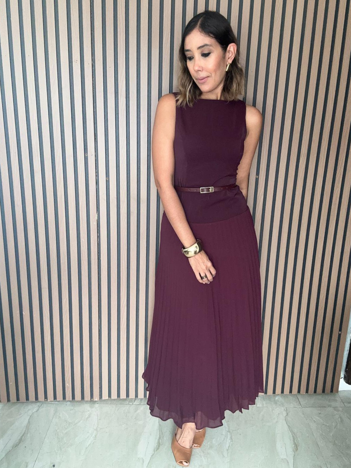 Pure Grace Pleated 
Midi Dress