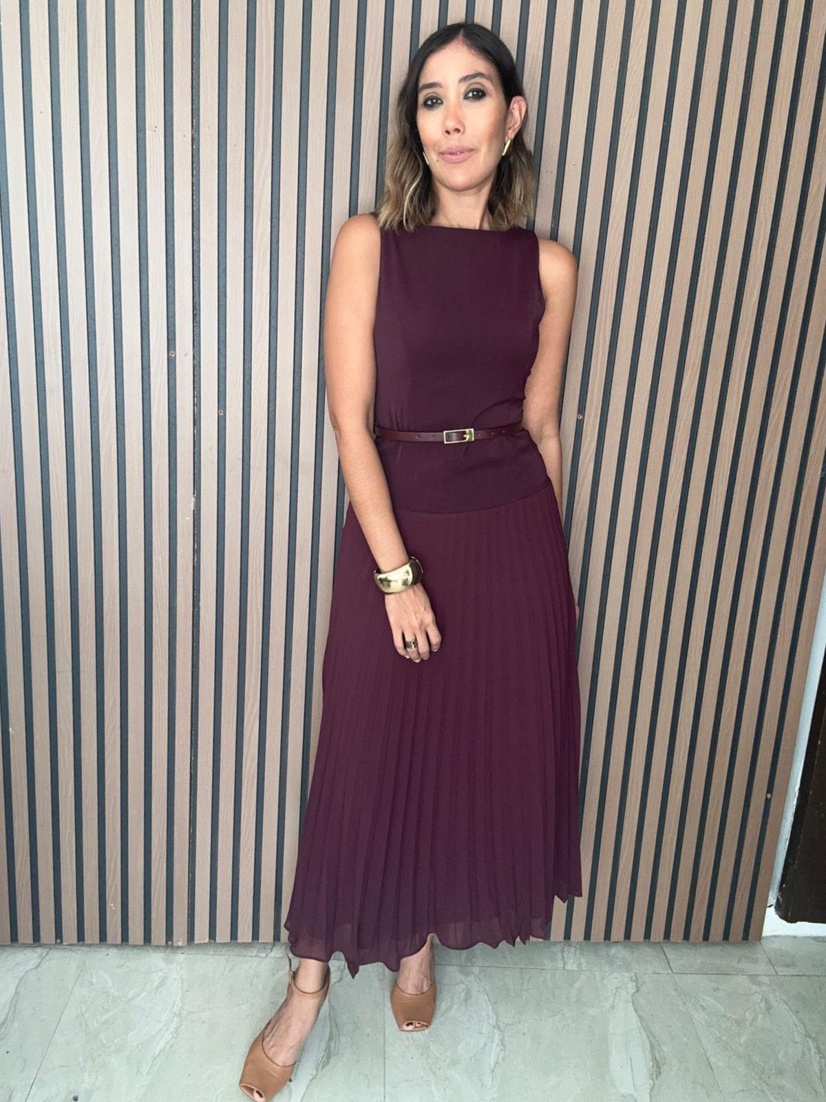 Pure Grace Pleated 
Midi Dress