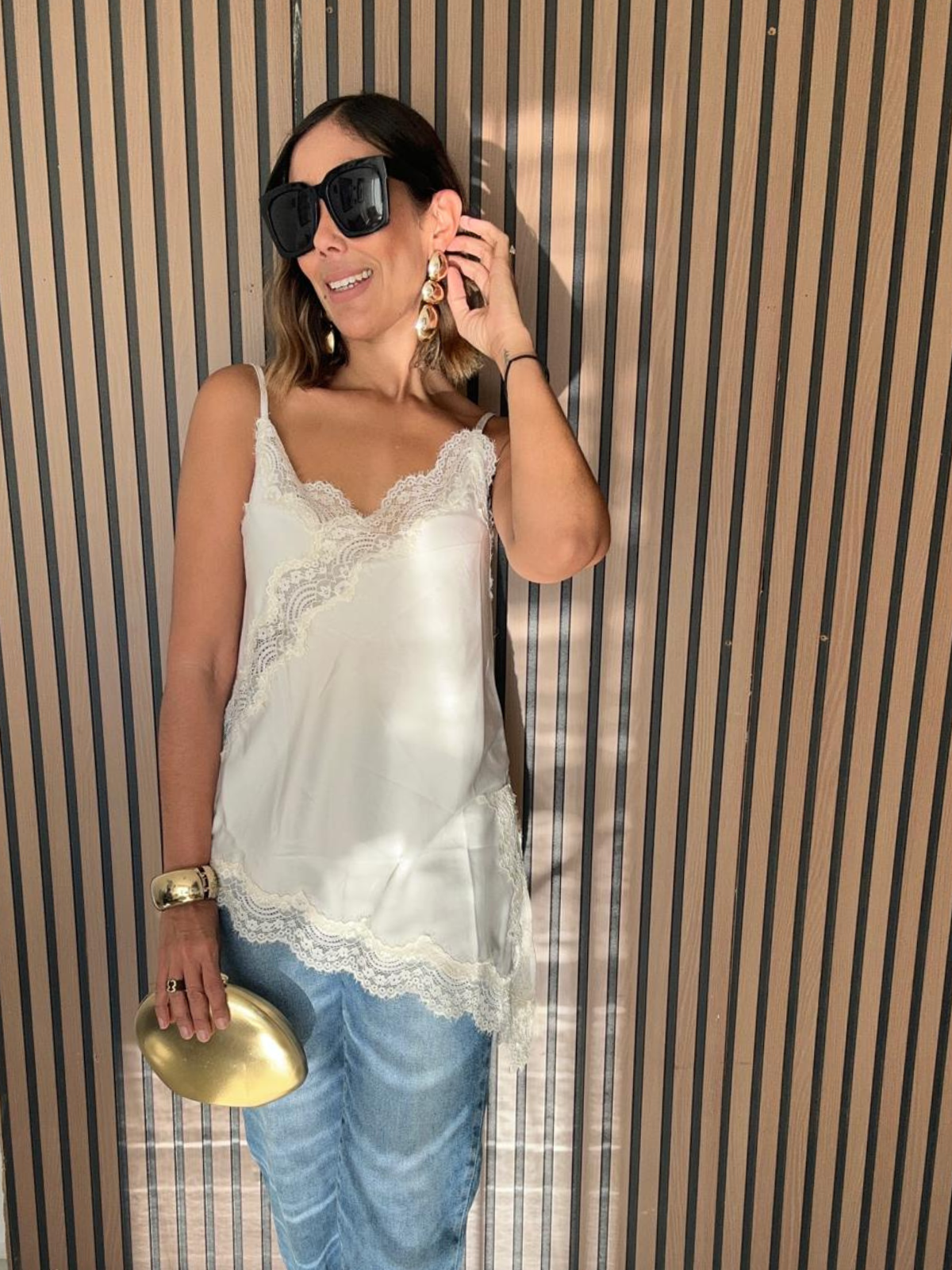 Right Before Forever Lace Asymmetrical Cami