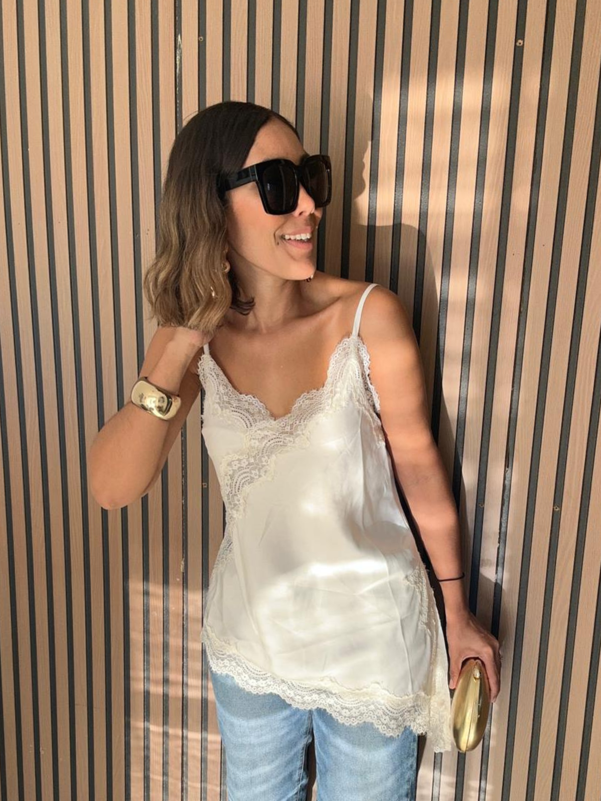 Right Before Forever Lace Asymmetrical Cami