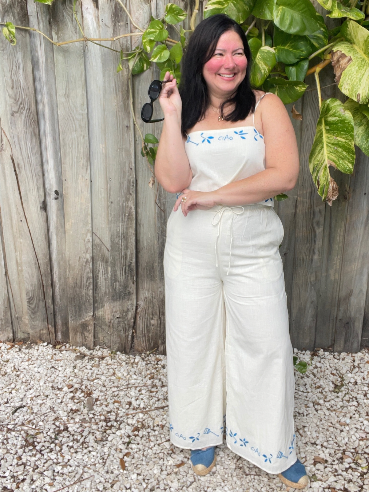 Portofino Crop Top and Wide Leg Pants