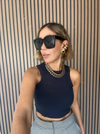 Marivi Ribbed Cropped Tank Top