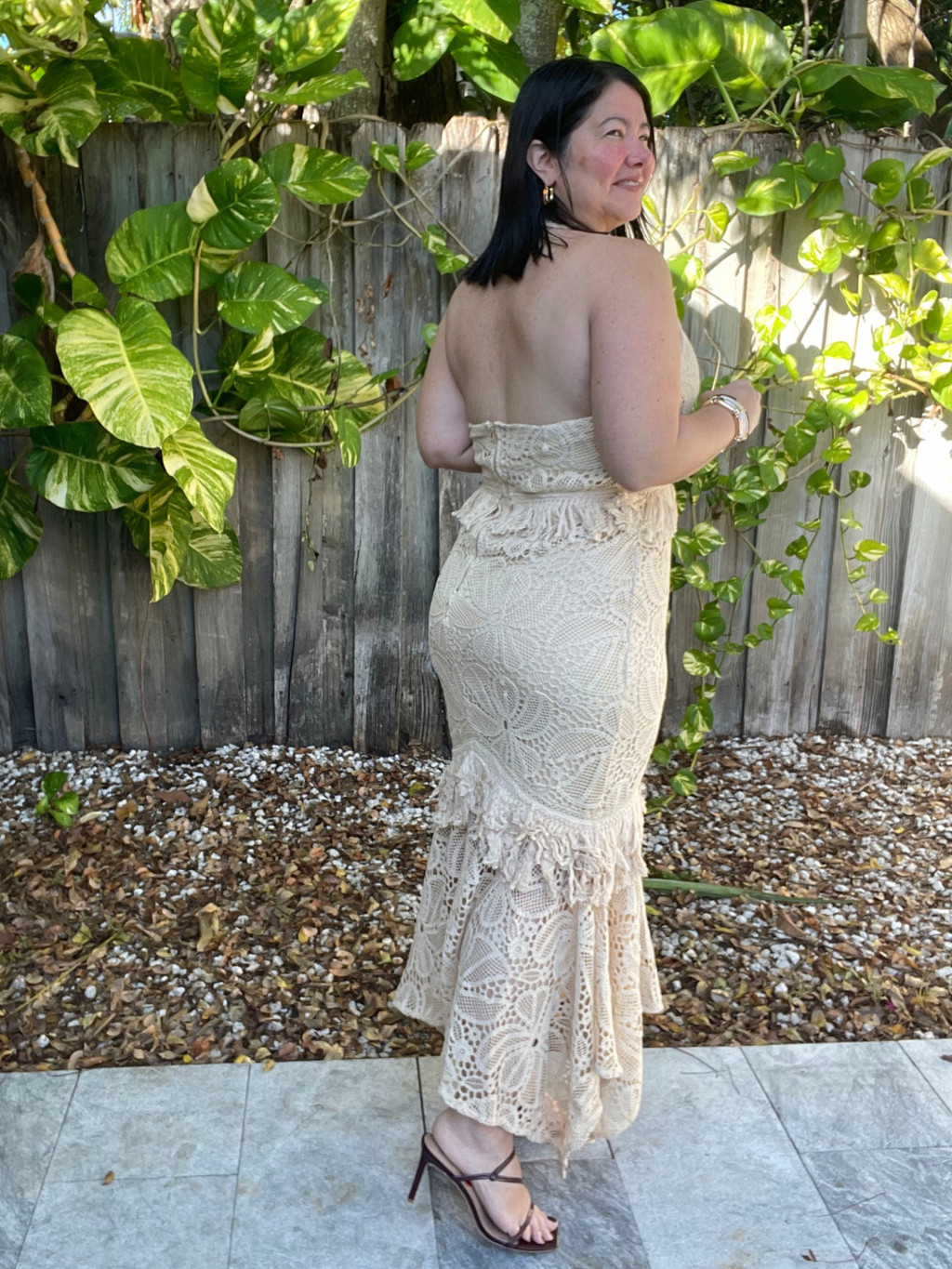 Barefoot Dreams Handcrafted Crochet Fringe Maxi Dress