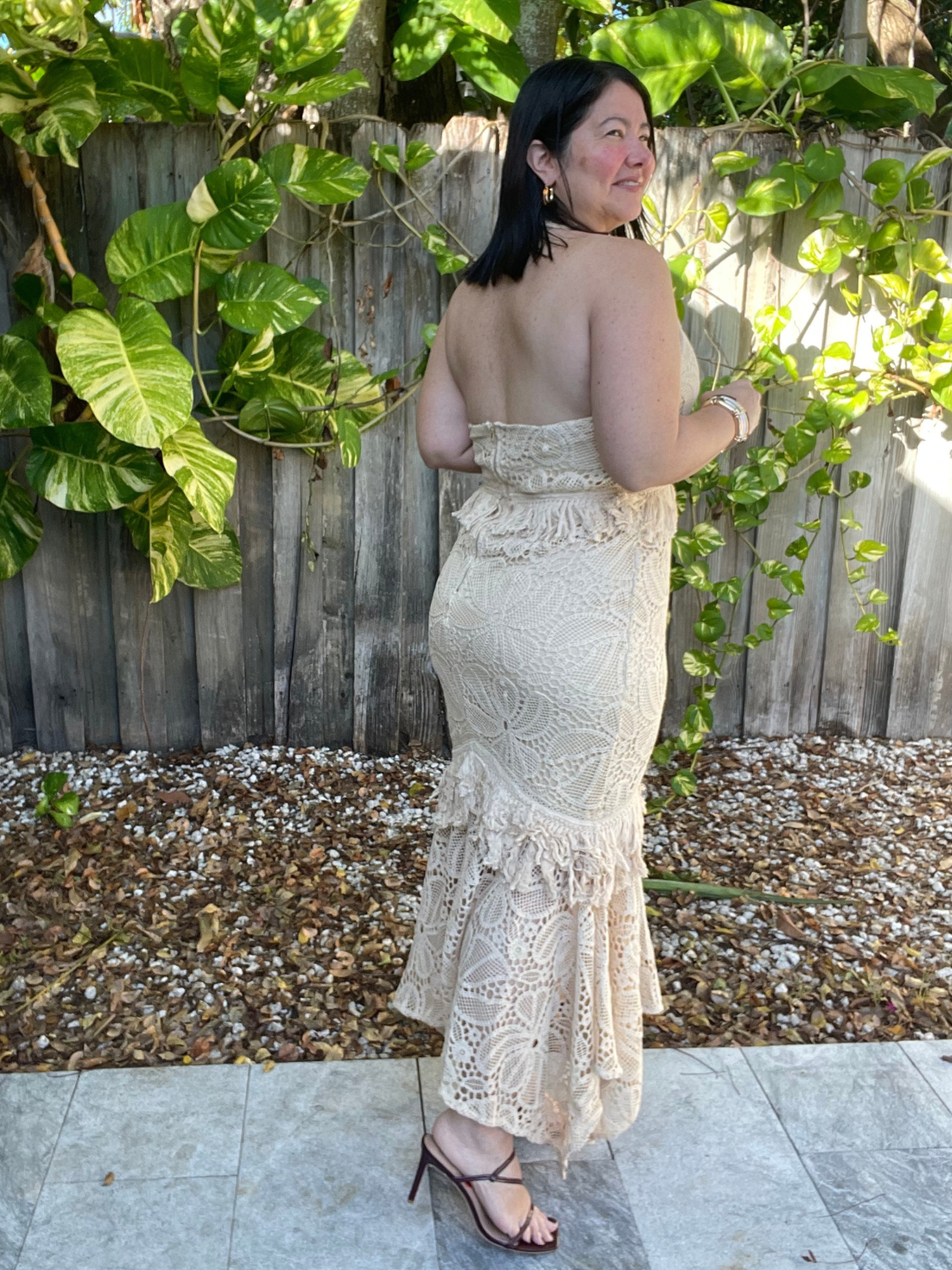 Barefoot Dreams Handcrafted Crochet Fringe Maxi Dress