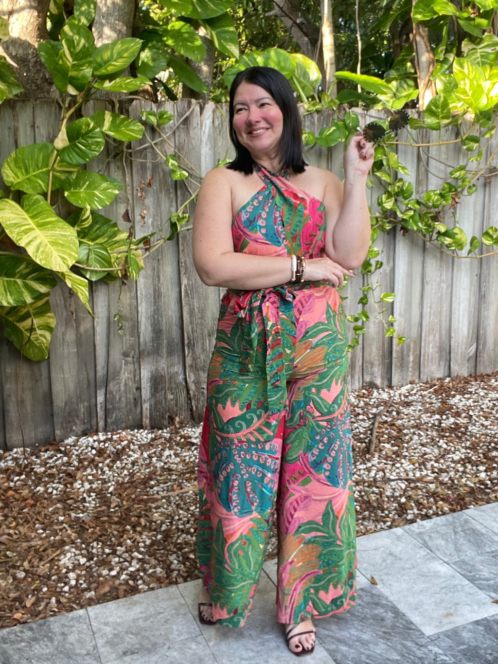 Drawing Dream Crossed Halter Neck Jumpsuit