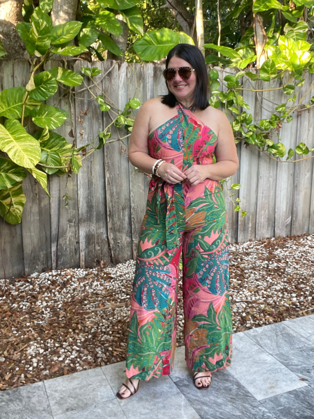 Drawing Dream Crossed Halter Neck Jumpsuit