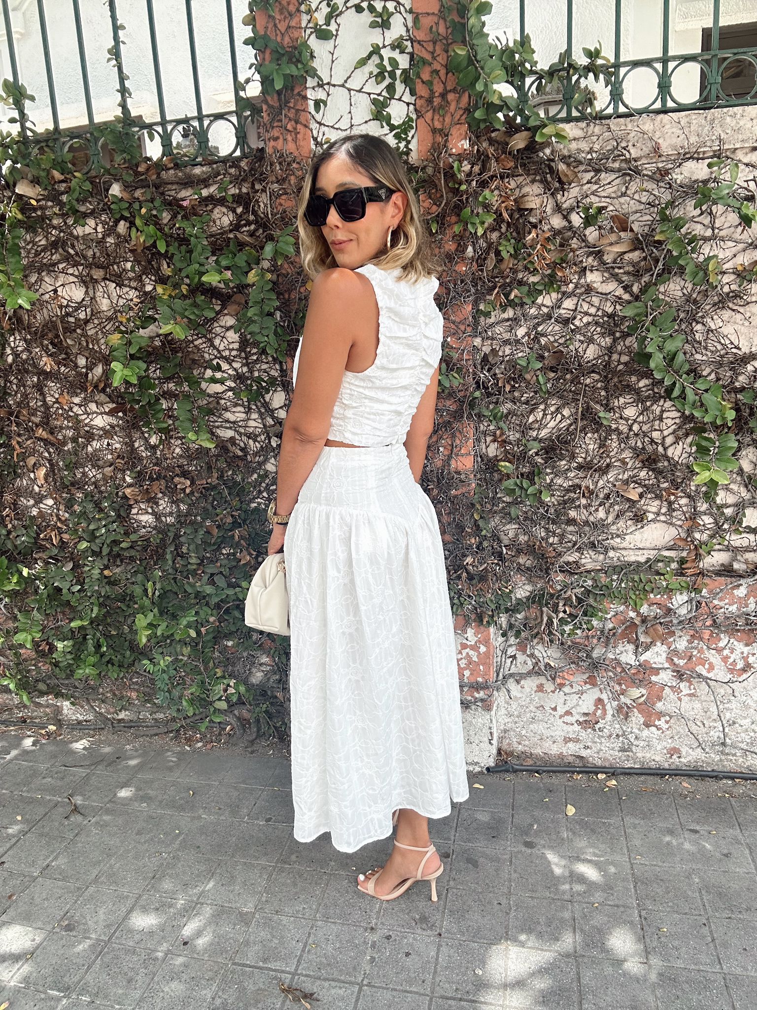 Juliette Embroidered Midi Skirt and Crop Top Set