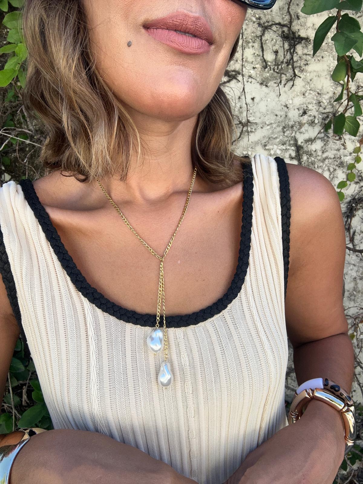 Trévia 18K Gold Non-Tarnish Baroque Pearl Necklace