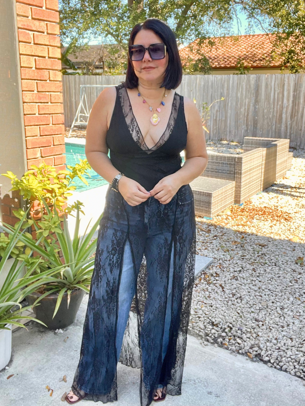 Wanderlight Lace Two-Piece Bodysuit and Dress Matching Set