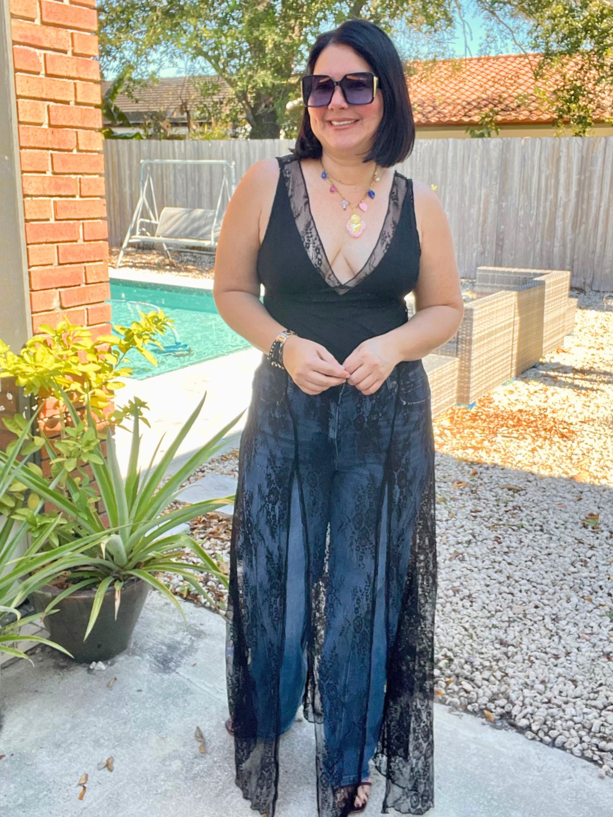 Wanderlight Lace Two-Piece Bodysuit and Dress Matching Set