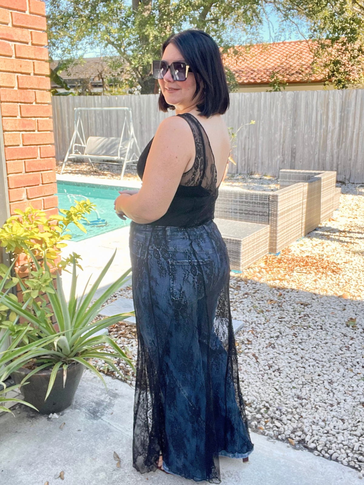 Wanderlight Lace Two-Piece Bodysuit and Dress Matching Set