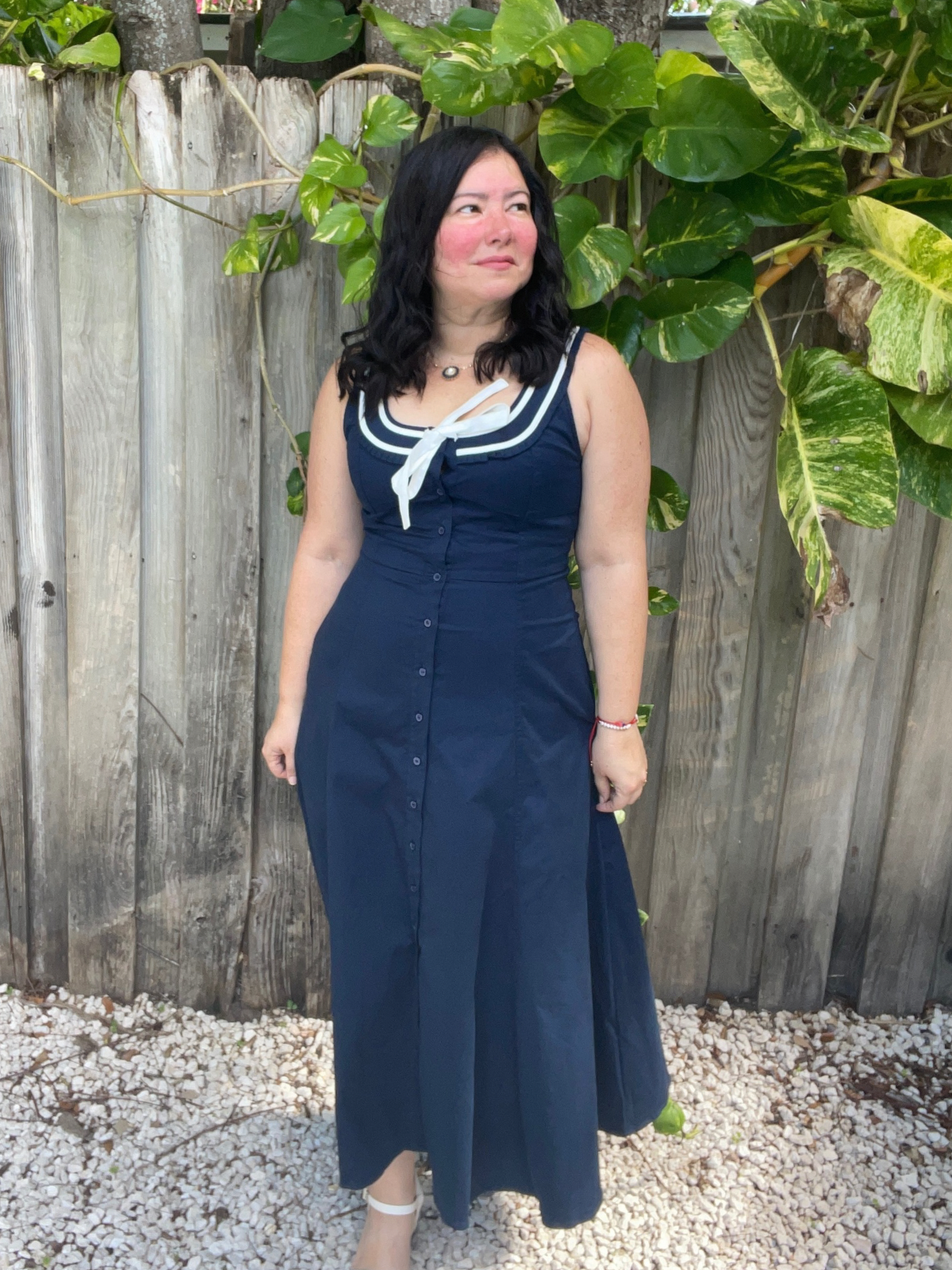 The Yacht Club Bow Midi Dress M / Contemporary / Navy White The Yacht Club Bow Midi Dress M / Contemporary / Navy White