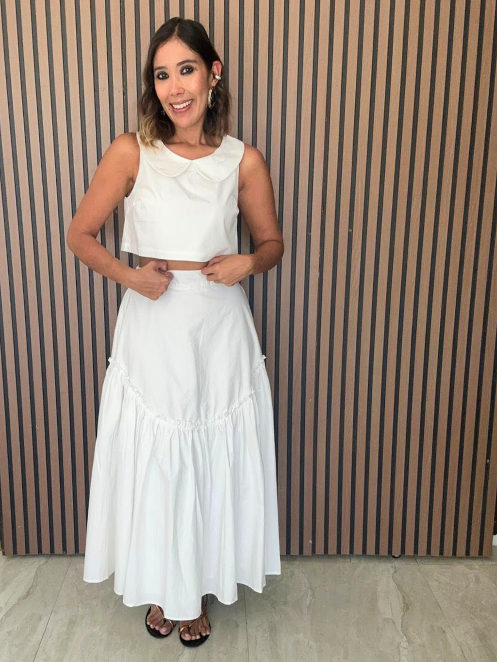 The Prestige Edit Poplin Crop Top and Skirt Set