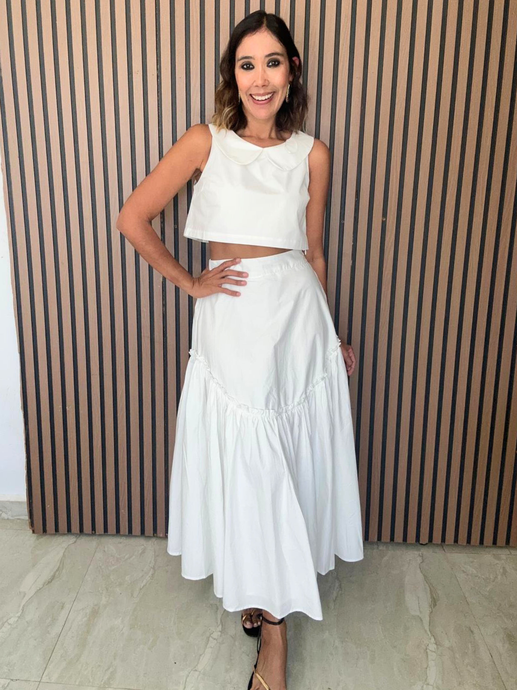 The Prestige Edit Poplin Crop Top and Skirt Set