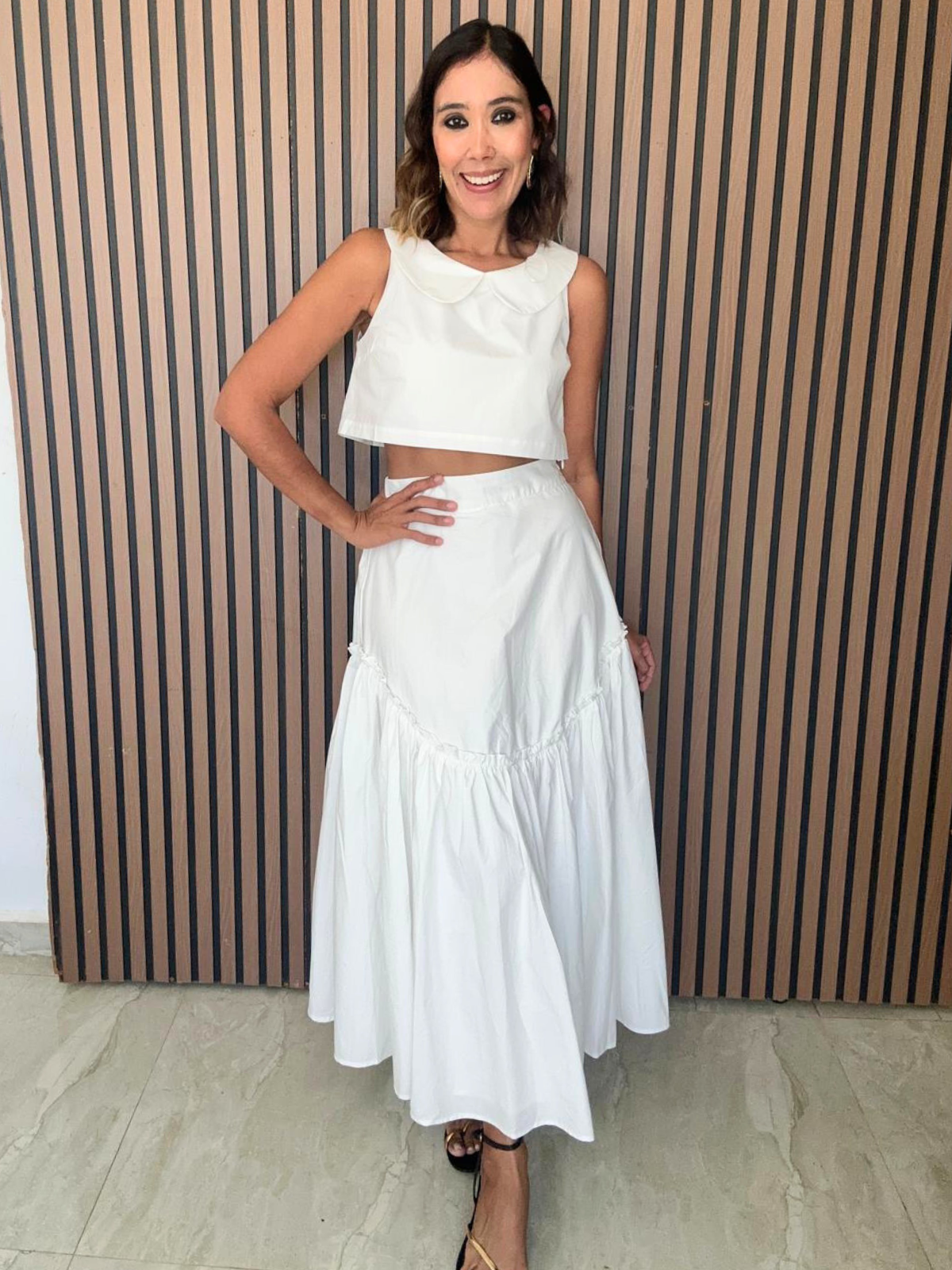 The Prestige Edit Poplin Crop Top and Skirt Set