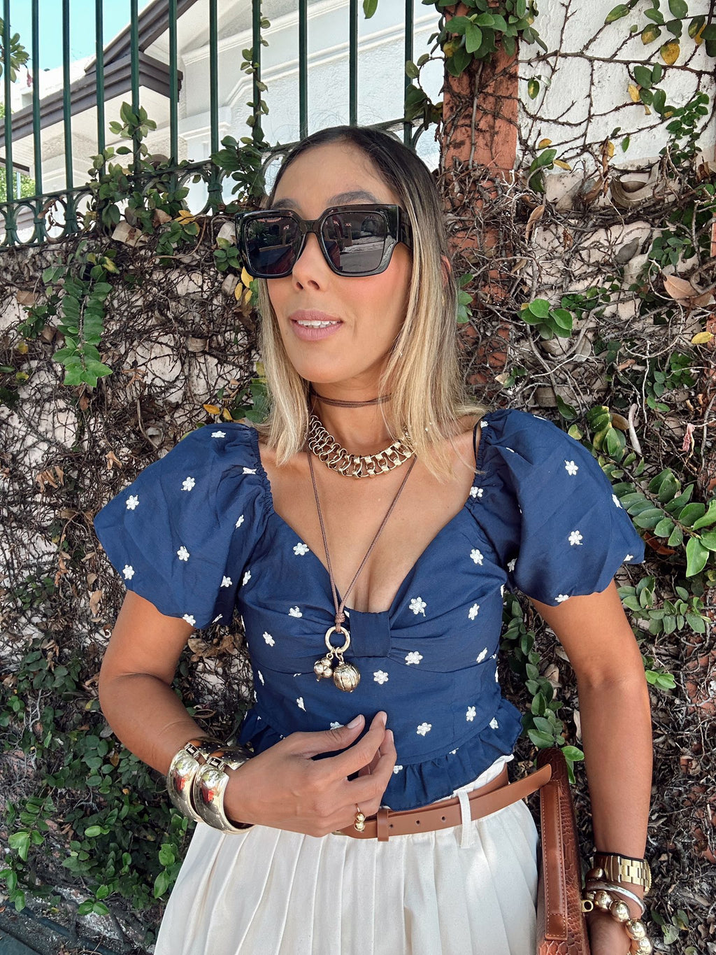 Marina Bloom Puff Sleeve Blouse