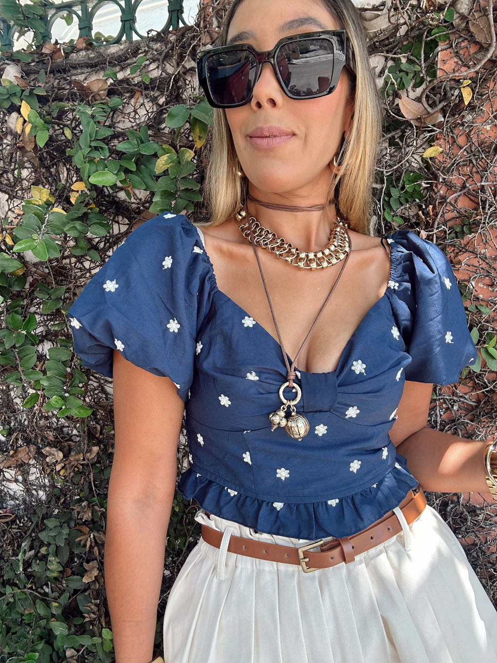 Marina Bloom Puff Sleeve Blouse