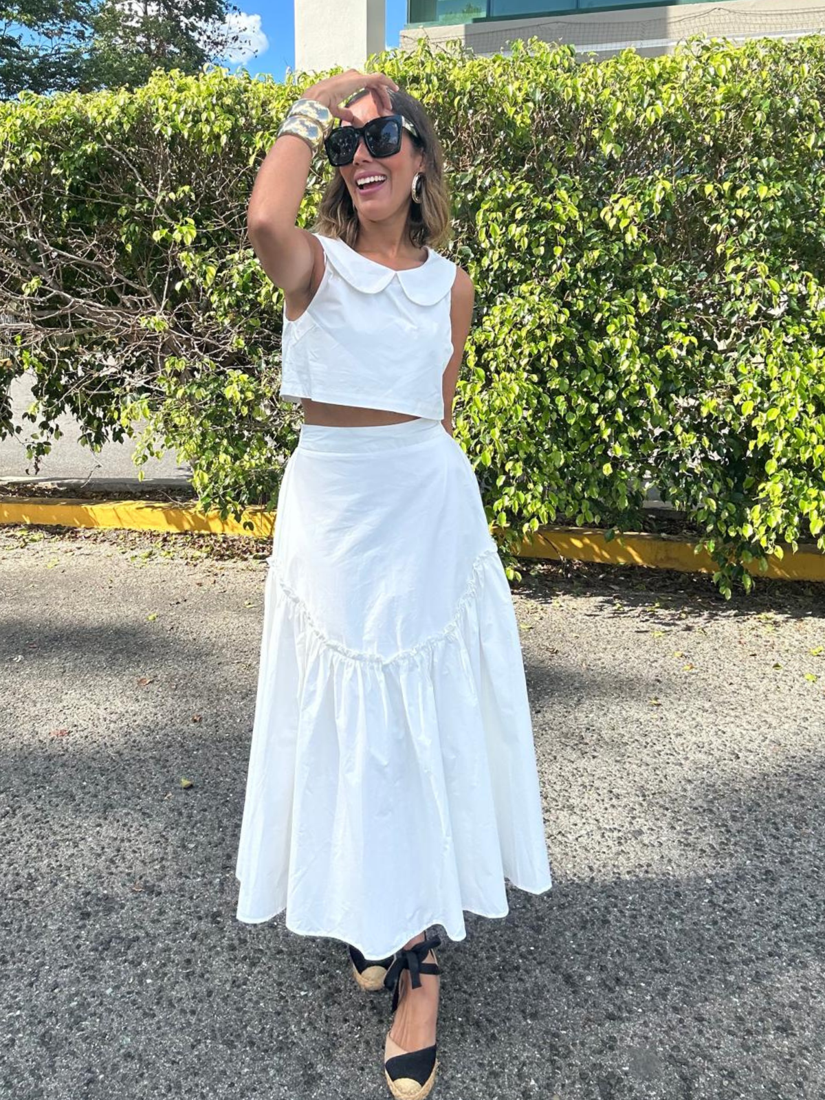 The Prestige Edit Poplin Crop Top and Skirt Set