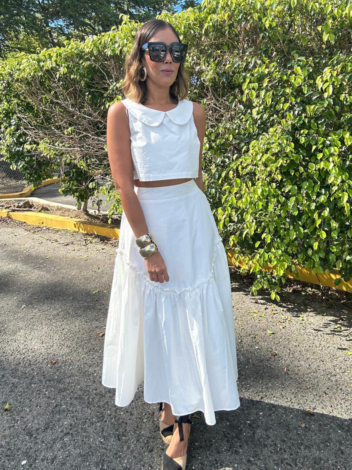 The Prestige Edit Poplin Crop Top and Skirt Set