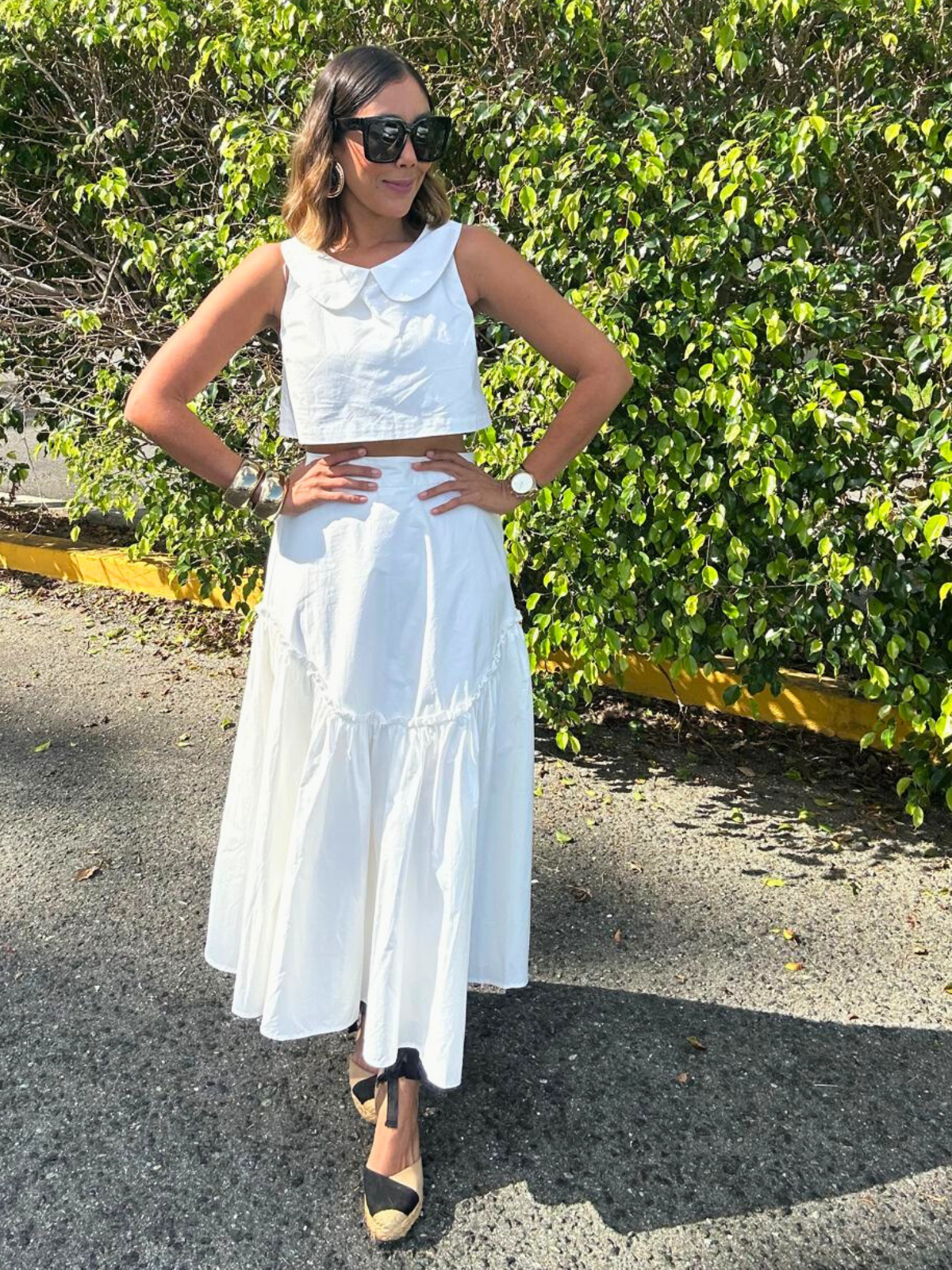 The Prestige Edit Poplin Crop Top and Skirt Set