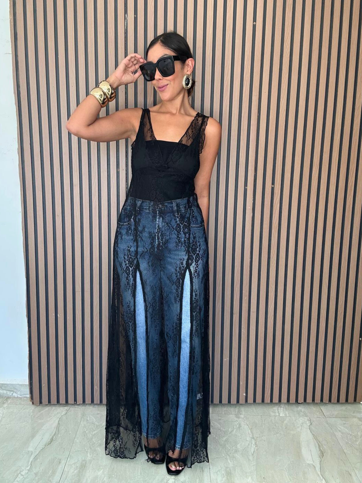 Wanderlight Lace Two-Piece Bodysuit and Dress Matching Set