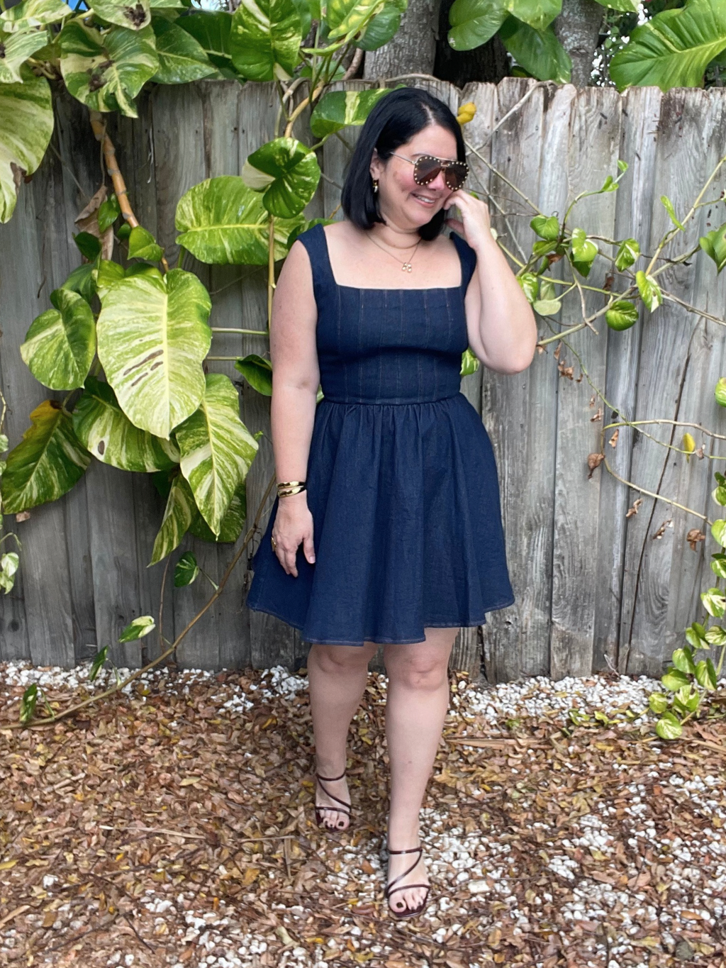 The Curve-Loving Denim Mini Dress
