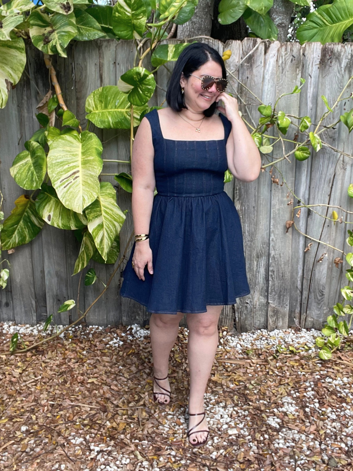 The Curve-Loving Denim Mini Dress