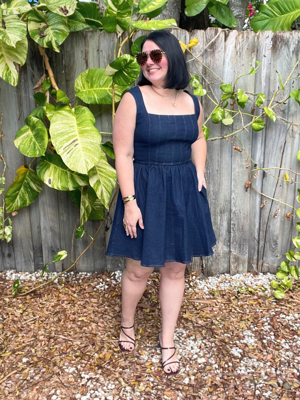 The Curve-Loving Denim Mini Dress