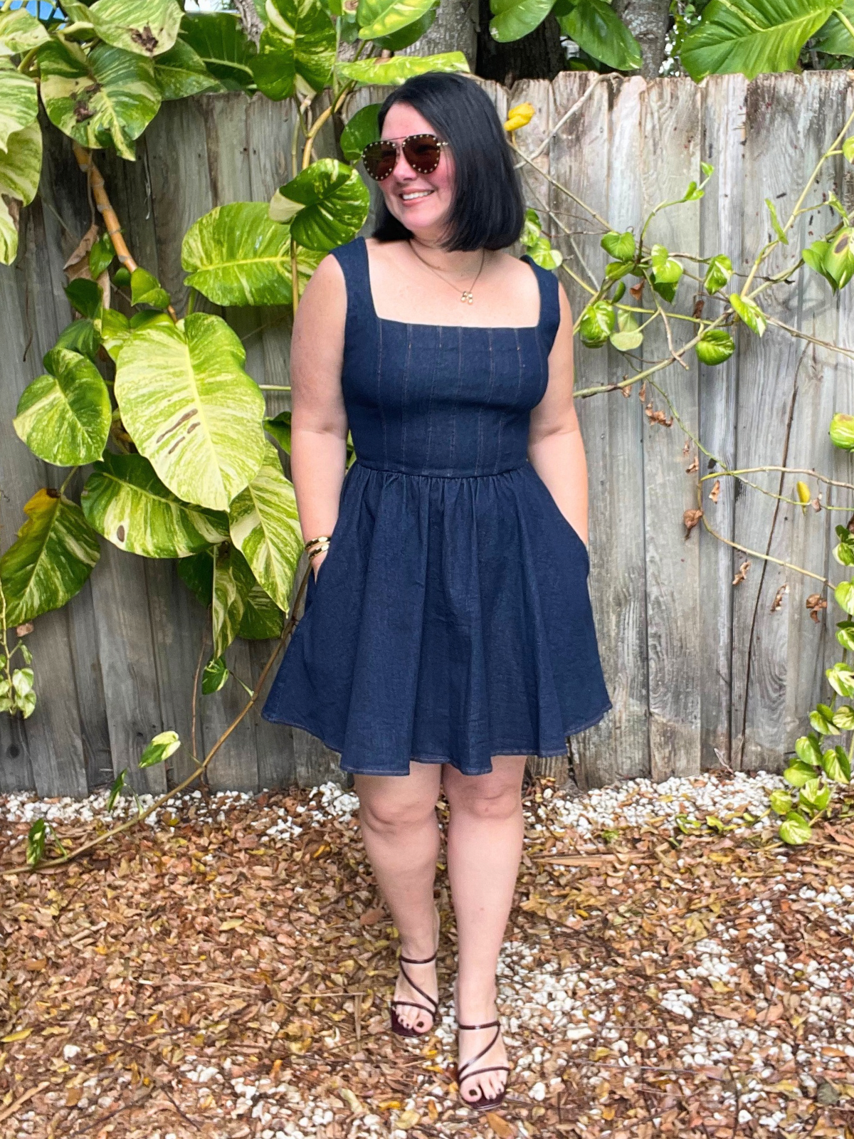 The Curve-Loving Denim Mini Dress