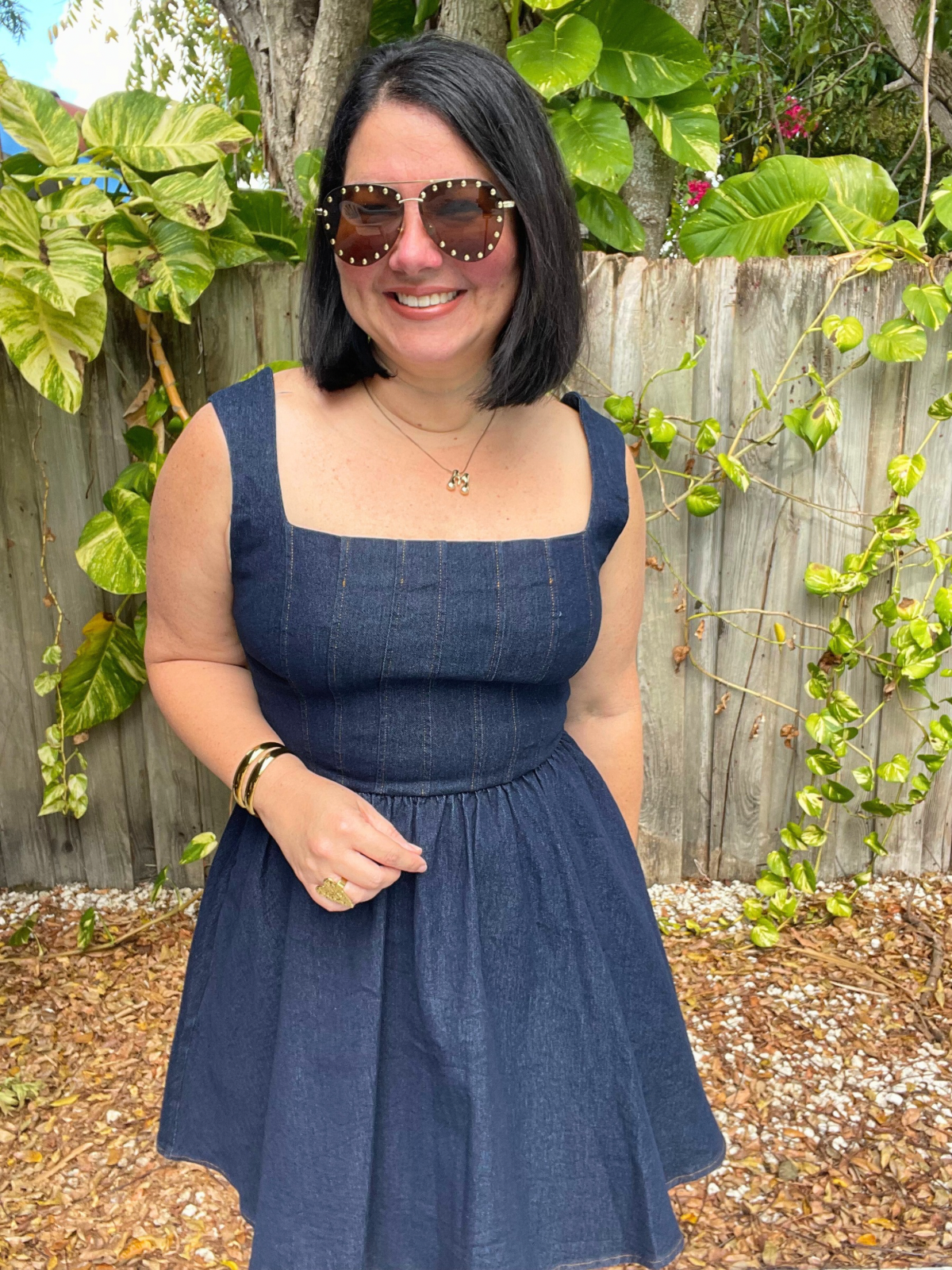 The Curve-Loving Denim Mini Dress