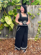 The White-Stitch Luxe Matching Top and Pants