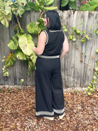 The White-Stitch Luxe Matching Top and Pants