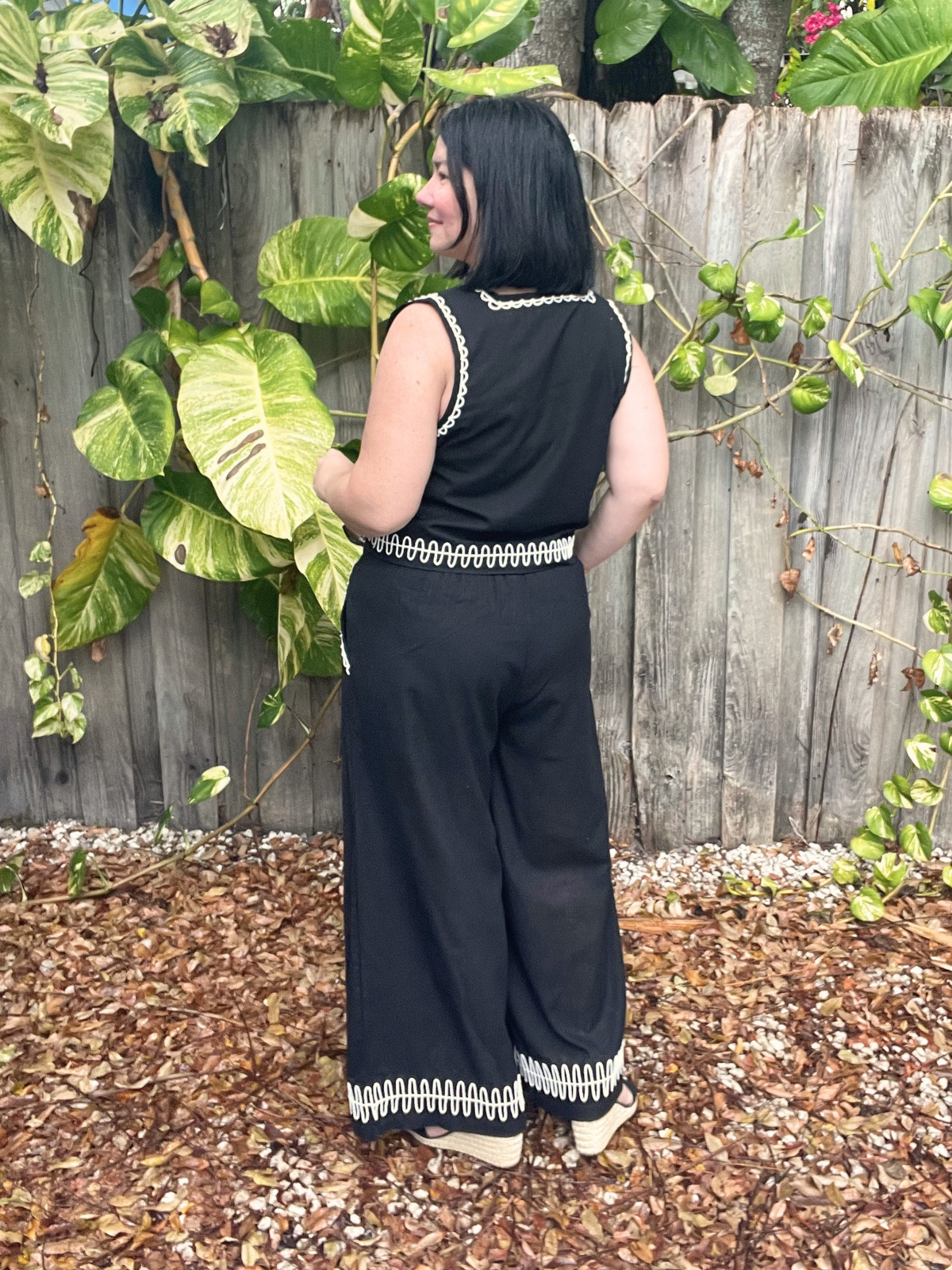 The White-Stitch Luxe Matching Top and Pants