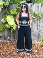 The White-Stitch Luxe Matching Top and Pants