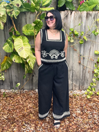 The White-Stitch Luxe Matching Top and Pants