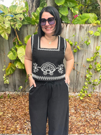 The White-Stitch Luxe Matching Top and Pants