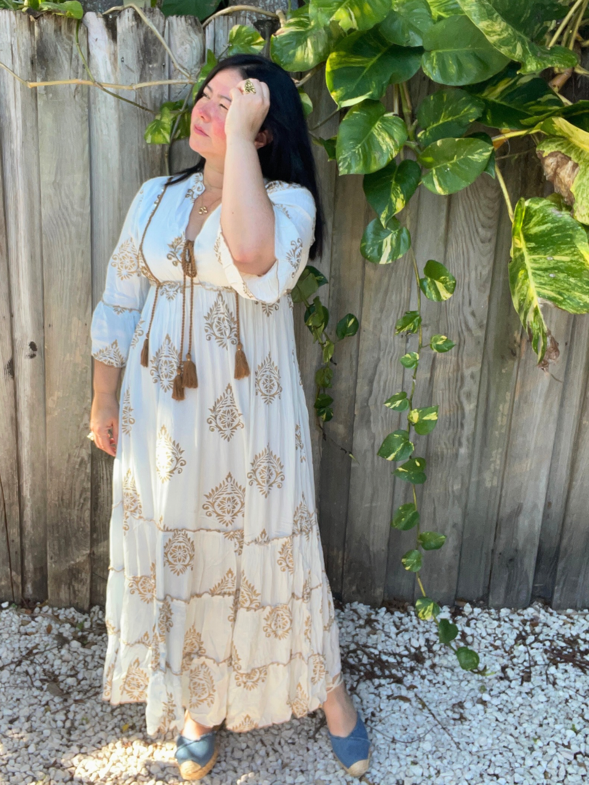 Sundara Gold Medallion Maxi Dress